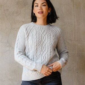 Able Claudette Fisherman Sweater in Grey 2X